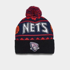Mitchell & Ness Unisex Brooklyn Nets NBA Team Isle HWC Pom Beanie Hat NWT - Picture 1 of 4