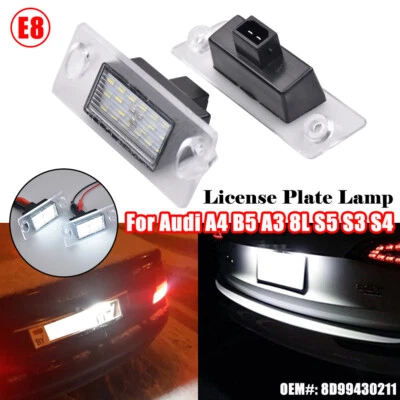 Luz de matrícula de parachoques trasero 2 piezas para Audi A4 B5 Avant 1995-2001 S4 1995-1999 Foto 1 de 4