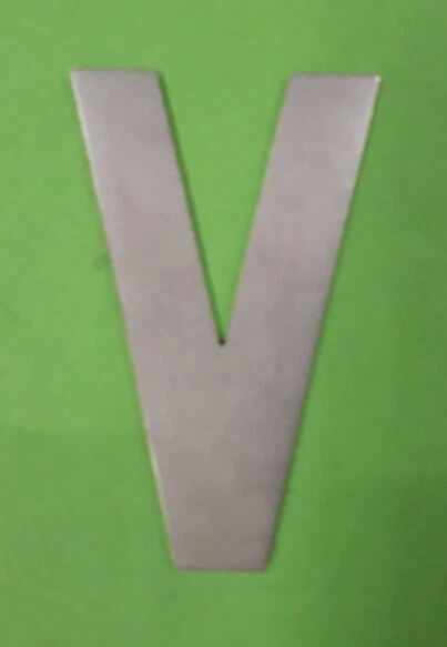 Letter V - Stainless Steel (2mm) UK Pre 1973 Car Number License Plate Compatible - Image 1 of 1