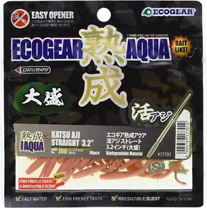 ECOGEAR JUKUSEI AQUA Katsu Aji Straigth 3.2 inch J06 Pink small Shrimp 18pc Lure - Picture 1 of 12
