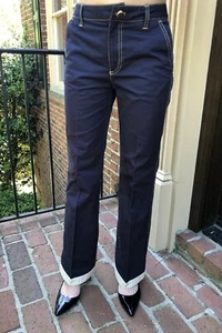 Marc by Marc Jacobs Womens Size 2 Navy 100% Cotton Casual Pants - Picture 1 of 8