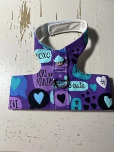 Handgefertigtes Hundegeschirr Weste Herzen lila (3037) S Cupcake - Bild 1 von 1