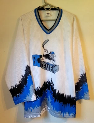 De colección 1997-98 Binghamton B.C. Camiseta deportiva Icemen UHL blanca réplica marca 07 talla XL Foto 1 de 4