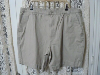 # FALLS CREEK MEN SZ XXL (43x8.5) KHAKI SHORTS-HIGH RISE-ELASTIC WAIST-COTTON - Imagem 1 de 4