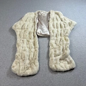 Donna Salyers Fabulous Furs Stole Woman Cream Mink Faux Fur Wrap Quiet Luxury - Picture 1 of 11