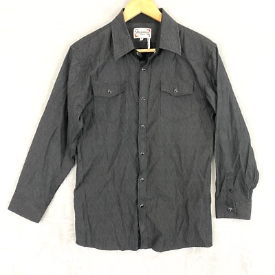 Ace of Diamond USA Youth Size 18 Western Snap Up Shirt Long Sleeve Cowboy Gray - Image 1 of 4
