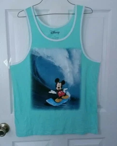 Camisa de surf Mickey Mouse para hombre Disney Aqua Tank Top talla L - Imagen 1 de 4