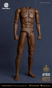 Figura de acción Worldbox 1/6 AT032 piel negra cuerpo muscular hombre flexible - Imagen 1 de 6