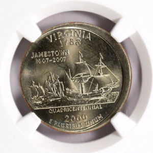 2000 P NGC MS65 Virginia Struck Off Center Quarter Mint Error Coin 25C