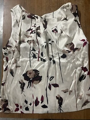 Blusa top de seda plisada sin mangas cuello alto de seda talla Lg de Rory Beca para mujer Foto 1 de 3