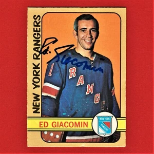 Autographed Ed Giacomin 1972 O-Pee-Chee Card 173 A3 - Bild 1 von 2