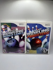 ⭐️AMF Bowling Pinbusters! & AMF Bowling World Lanes Wii Complete W/ Manuals CIB - Picture 1 of 3
