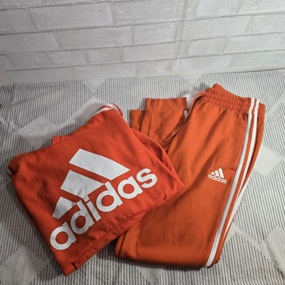Clásico Tres Rayas Naranja Adidas Jersey Sudadera Traje Joggers Sudadera con Capucha Para Hombre Pequeño Foto 1 de 4