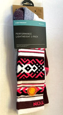 Meias de esqui Burton femininas leves desempenho médio mistura lã merino pacote com 2 - Imagem 1 de 4