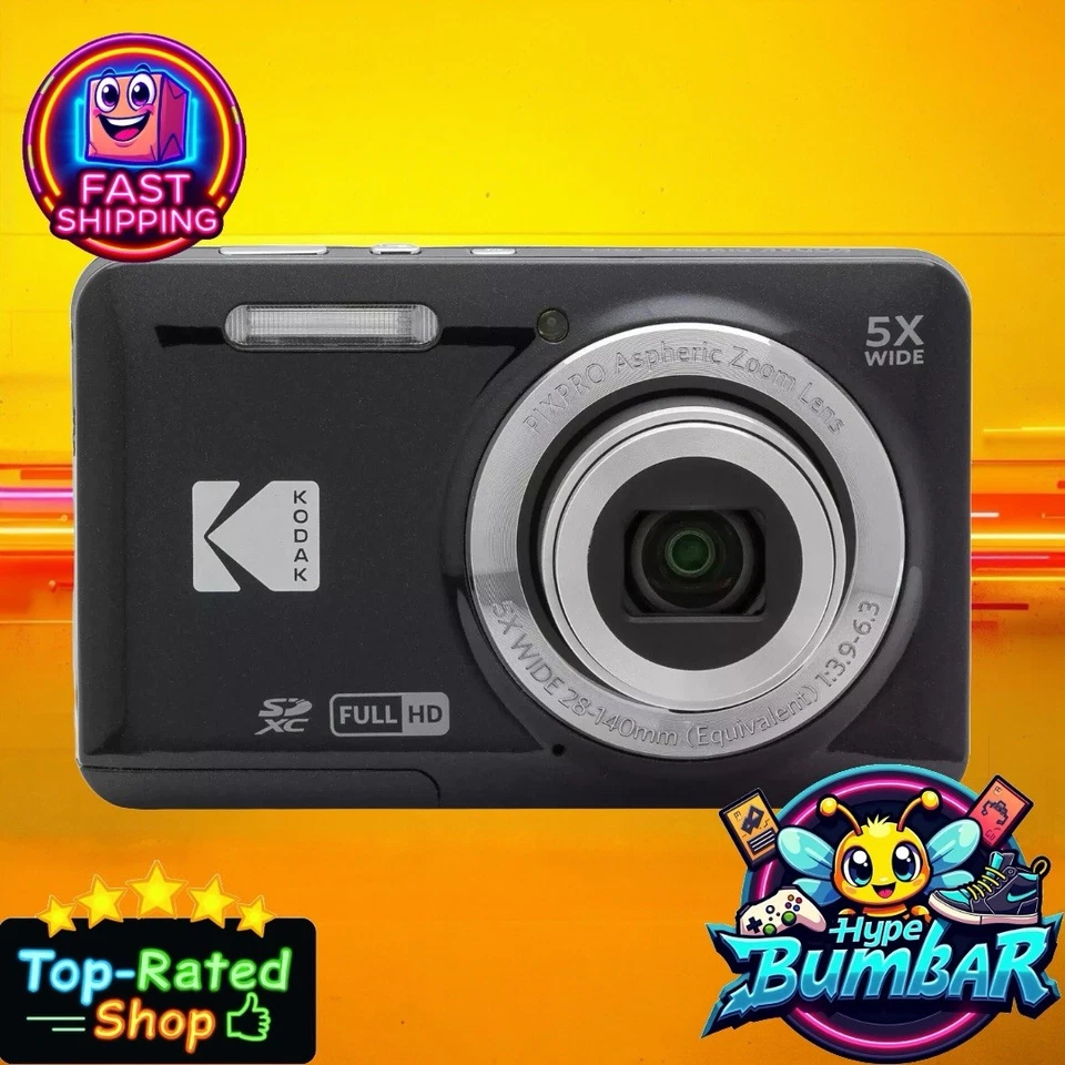 Kodak Pixpro FZ55 Digitalkamera Schwarz 16MP 1080p Full HD Video 5-Fach Zoom Neu - Bild 1 von 4