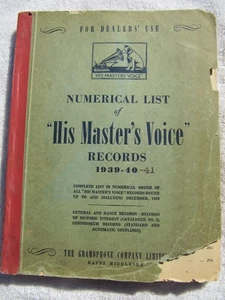 1939-41 HMV His Masters Voice Records Numerical List COMPLETE DEALER CATALOG - Picture 1 of 7