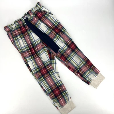 Pantalones de chándal para dormir de franela a cuadros Aerie talla mediana cortos rojos verdes Foto 1 de 4