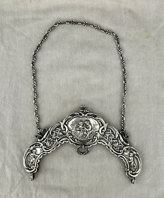 Cartera victoriana Gorham ateniense de plata esterlina con asa niño/niña cortejo Foto 1 de 4