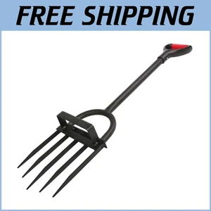 Durable Stainless Steel Garden Fork - 5 Tines for Effortless Soil Cultivation - Picture 1 of 11