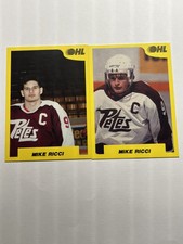 1988-89 7th Inning Sketch OHL Mike Ricci #183 & 190, Peterborough Petes