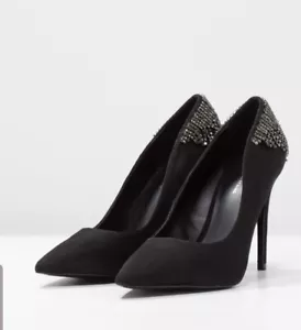 Black Rhinestone Heels Pumps Women's Size 9 Women Pointy Heels 4” Call It Spring - Picture 1 of 10