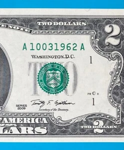 October 3, 1962 / 10 March 1962 : A 10031962 A BIRTHDAY Note $2 Two Dollar Bill - Picture 1 of 3