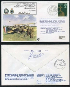 FF1-Ac 60th Ann 1st Scheduled UK Int Air Mail Service Signed William Barlow - Bild 1 von 1