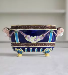 Vintage Majolica Faience Handpainted Jardiniere/Planter for Seymour Manning - Picture 1 of 7