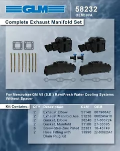 Codos elevadores de escape Mercruiser Chevy Marine 5.7 350 GLM 4" 5.0 305 - Imagen 1 de 2