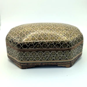 Vintage Persian/Arabian/Egyptian Khatam Wooden Jewellery Trinket Box - Picture 1 of 10