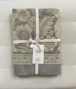 Williams Sonoma VINTAGE FLORAL JACQUARD Tablecloth 70” x 108” Grey NWT - Picture 1 of 2