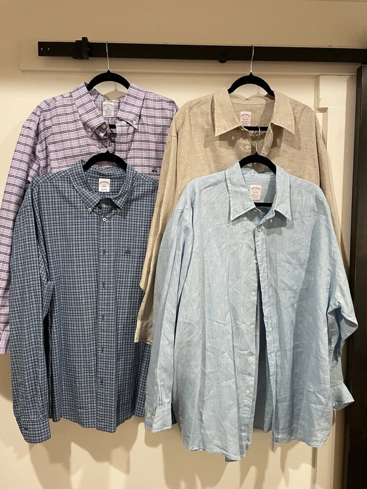 Lot of Brooks Brothers Button Down Cotton and Linen Shirts Size XXL - Image 1 of 4