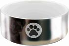 Trixie Ceramic Bowl with Motif for Dogs, 0.3 Litre, Silver/White