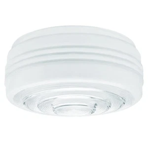 White Clear Drum Shade Glass 6" Fitter Horizontal Grooves-  WESTINGHOUSE-8560600 - Picture 1 of 7