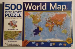 Mappa del Mondo Puzzle 500 Pezzi Di Puzzlebilities Hinkler libri 29" x 19,5"Nuovo - Foto 1 di 2