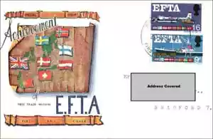 1967 EFTA Ordinary Connoisseur FDC Bradford CDS Flags European Free Trade - Picture 1 of 2