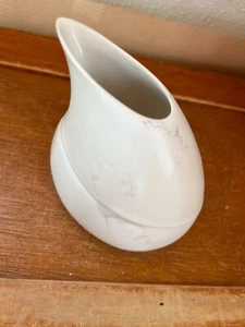 Artist Signed Small White Glazed Pottery Stacked Space Efficient Sugar & Creamer - Picture 1 of 10