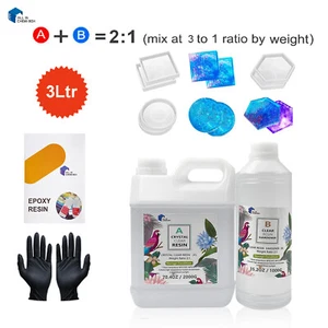 3KG Epoxy Resin 2:1 AB Kit UV Crafts Art DIY Ultra Clear River Table Jewellery - Picture 1 of 12