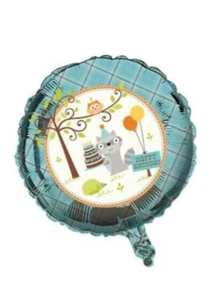 Set of 5 Happy Woodland Boys 18" Foil Balloon Birthday Party Decorations Blue - Picture 1 of 1