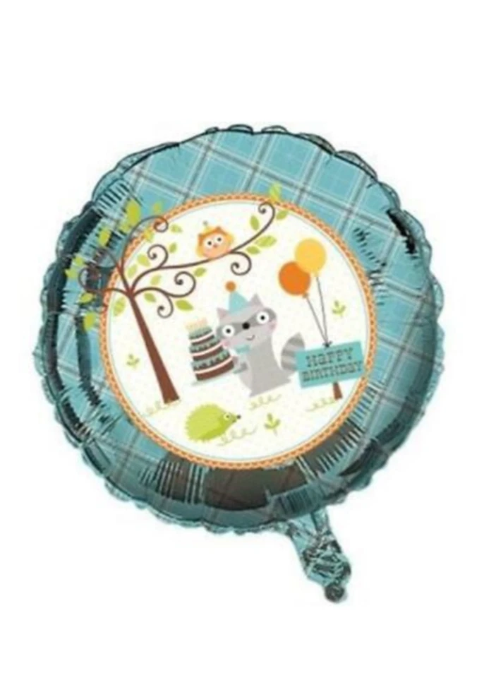 Set of 5 Happy Woodland Boys 18" Foil Balloon Birthday Party Decorations Blue - Image 1 of 1