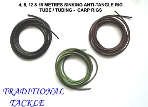 4, 8, 12, 16  METRES SINKING ANTI-TANGLE RIG TUBE / TUBING -  CARP RIGS - Picture 1 of 1