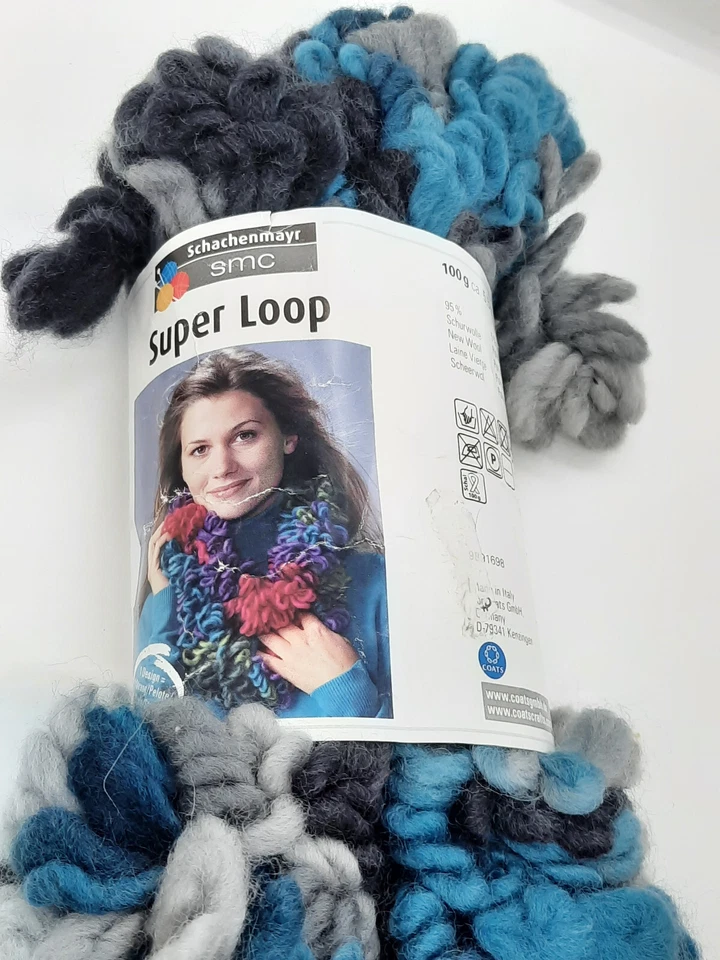 (99 €/kg): 100 g SMC Super LOOP,  Fb. Schlaufengarn, Fb. 085 blaugrau #6997 - Bild 1 von 1