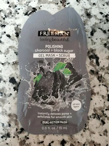 Freeman Polishing Gel + Scrub Charcoal & Black Sugar 0.05 Fl Oz New - Picture 1 of 6