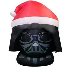 8 Fuß riesiger Darth Vader Kopf luftgeblasen beleuchtet Garten aufblasbar neu im Karton - Bild 1 von 2