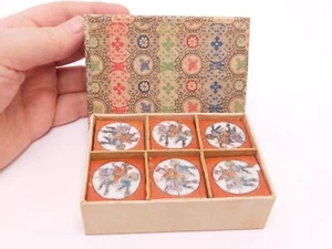 Set 6 Antique Chinese Porcelain Salt Cellars Famille Rose in Original Box - Picture 1 of 11
