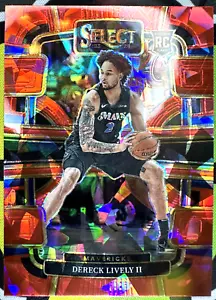 Dereck Lively II RC - Select Concourse #76 - Red Cracked Ice Prizm - Dallas Mavs - Picture 1 of 2
