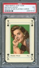 1959 Maple Leaf Gum 3C NATALIE WOOD Movie Star Playing Card Actress PSA 5