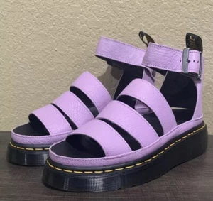 Dr Martens Clarissa II Quad Women's Lilac Purple Leather Platform Sandals US 6 - Picture 1 of 6