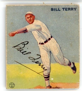 1933 Goudey Bill Terry Signed Auto Autograph #20 Giants (trimmed) - Picture 1 of 1