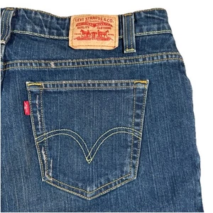 Levis 515 Boot Cut High Rise Denim Jeans Women’s Sz 18M 36x30 Dark Wash Cowgirl - Picture 1 of 11